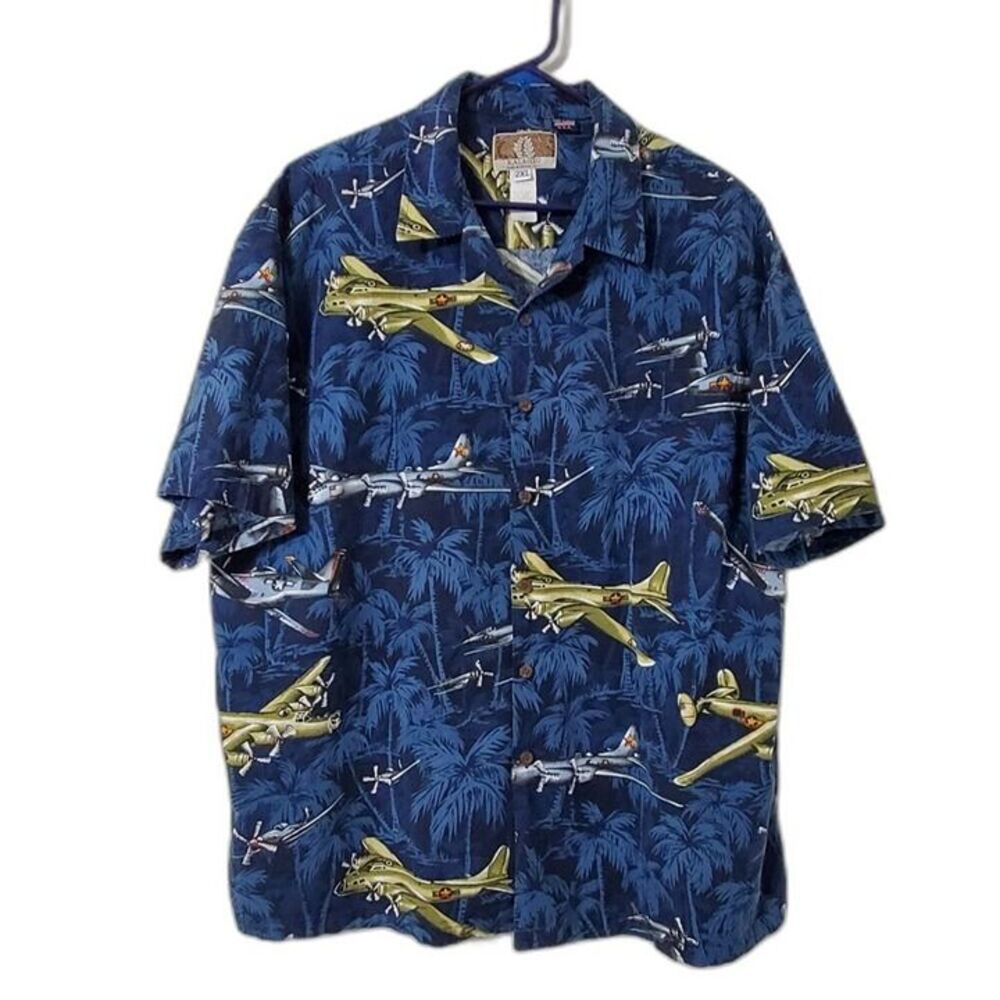 Kalaheo Mens Sz 2XL Shirt Vintage Kalaheo Hawaii Floral Over Print Button Shirt